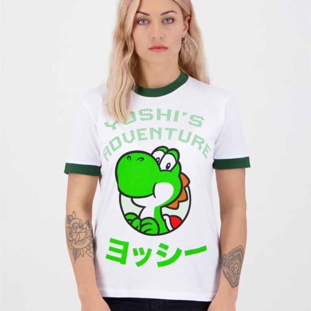 Nintendo Yoshi's Adventure Green and White T-Shirt